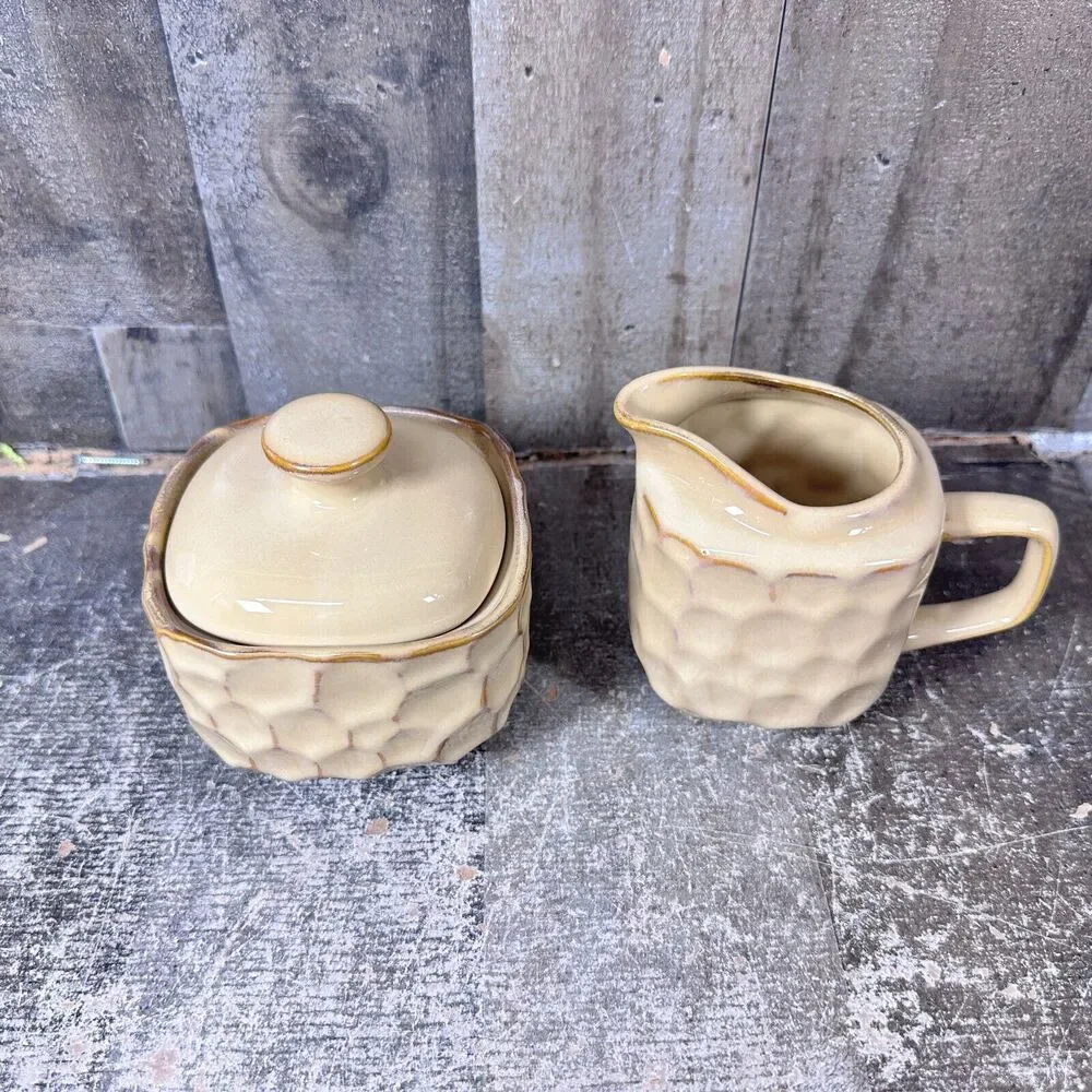 Sango Continental Beige 8712 Unused Set‎ of sugar and creamer